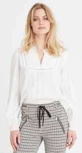 RDF White Drea Blouse with Pintuck Detailing