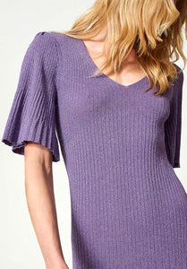 Twinset Hyacinth Purple Long Lurex Knit Dress