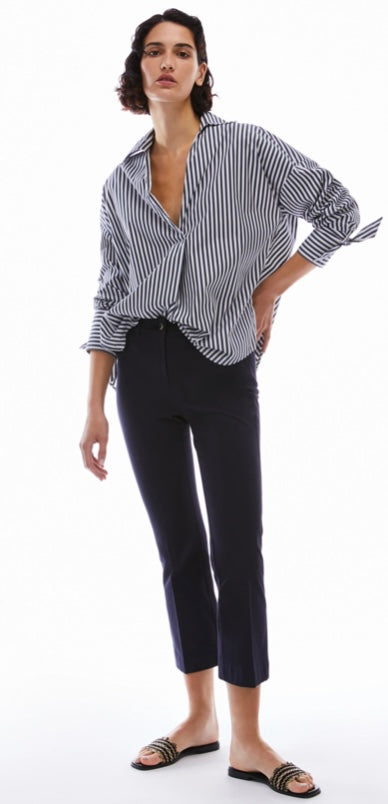PENNYBLACK Navy & White Striped Oversized Shirt