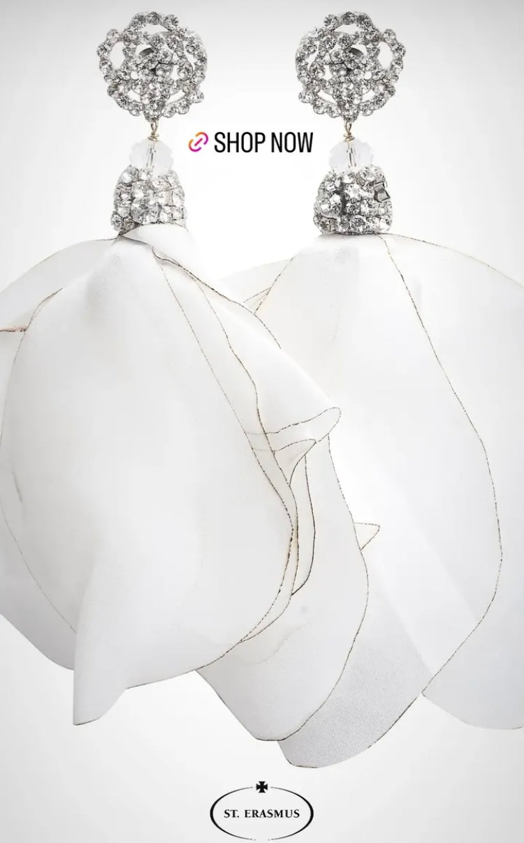 St. Erasmus Silk Petal Earrings