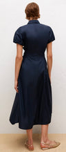 Load image into Gallery viewer, Beatrice B Navy Poplin Cotton Flared Dress
