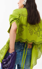 Beatrice B Green Broderie Anglaise Shirt