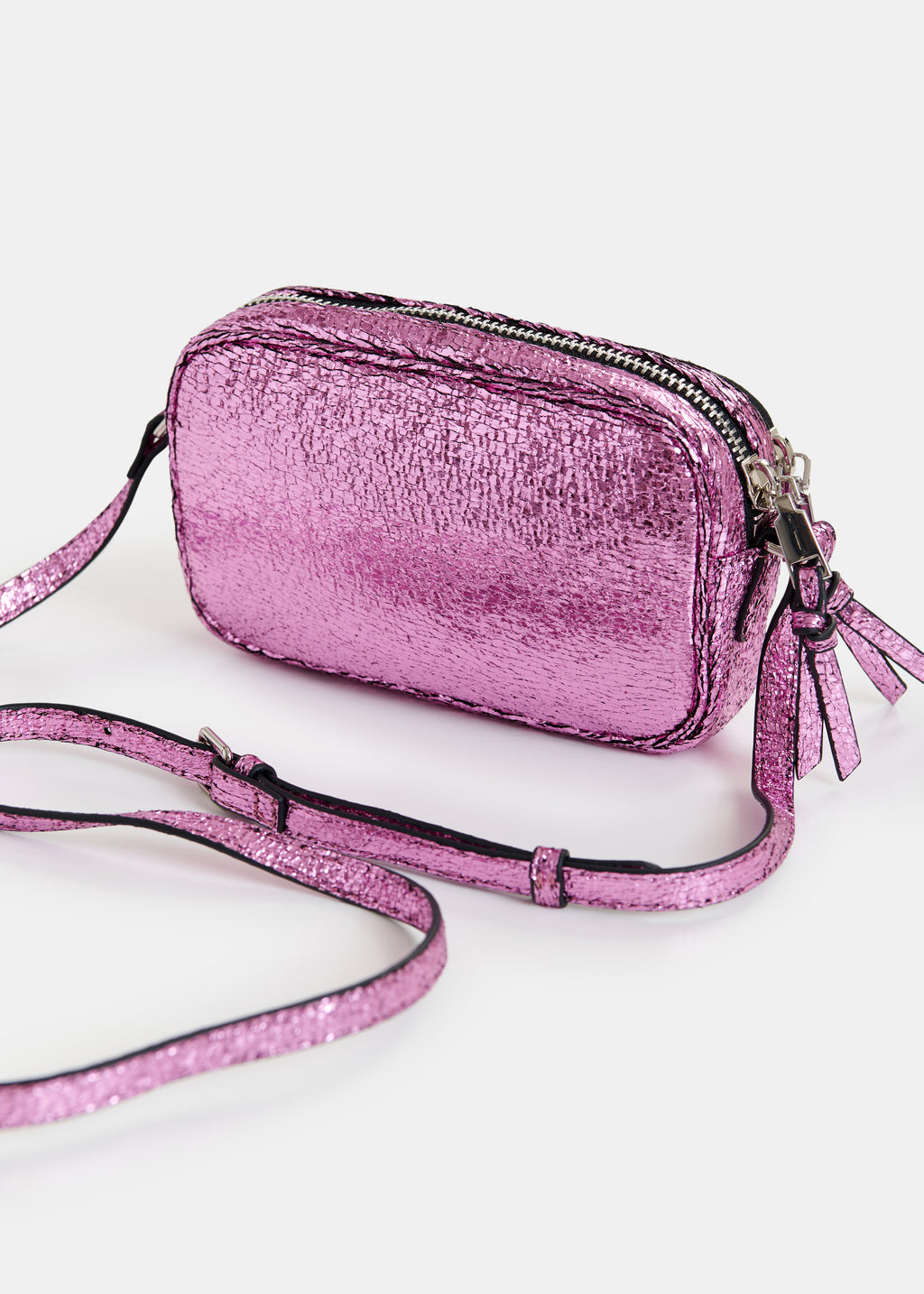 Essentiel Antwerp Pink Metallic Crossbody Shoulder Bag