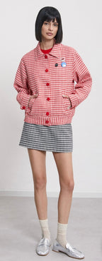 Ottodame Red Vichy Jacket with Badges