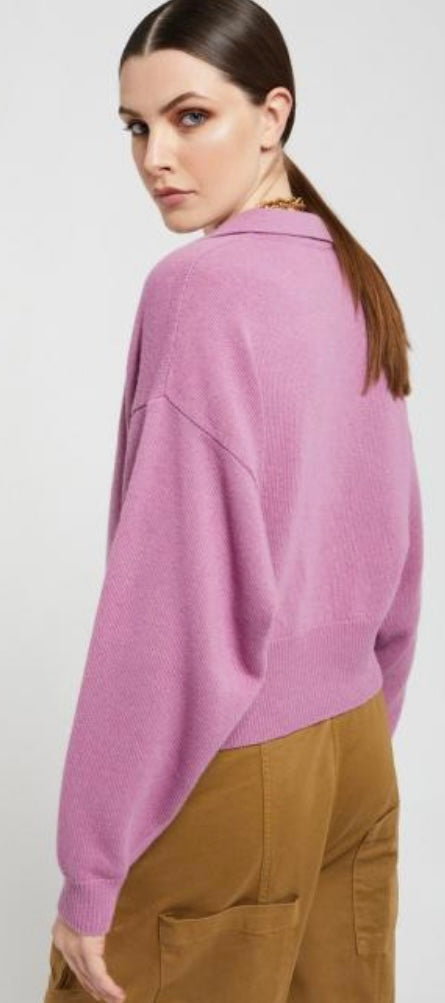 Otto’dame Rose Pink Cashmere Blend Jumper with Collar