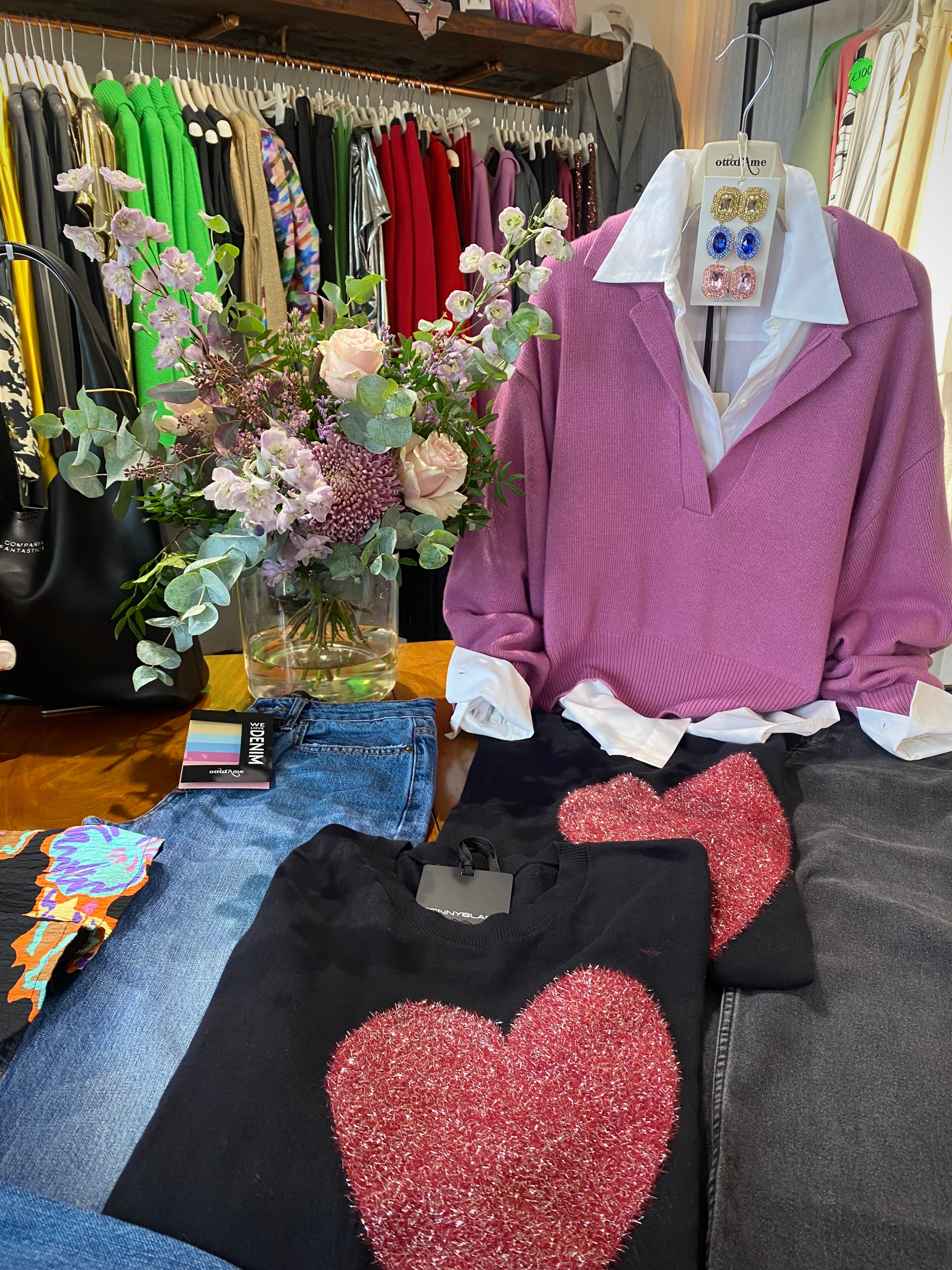 Otto’dame Rose Pink Cashmere Blend Jumper with Collar