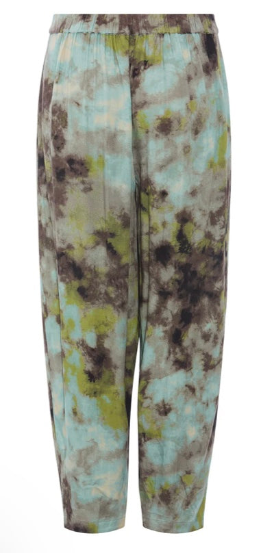 RDF Khaki Green Marble Print Loose Lounge Wear Trousers