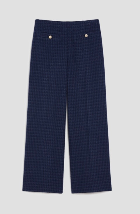 PennyBlack Navy / Black Tweed Weave Wide Leg Trousers