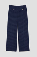 Load image into Gallery viewer, PennyBlack Navy / Black Tweed Weave Wide Leg Trousers
