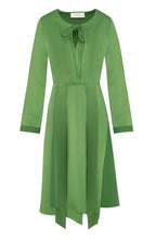 Load image into Gallery viewer, Beatrice B Kiwi Green satin Silk Dress
