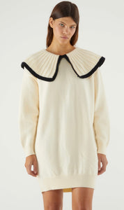 Compania Winter White Knitted with Peter Pan Collar