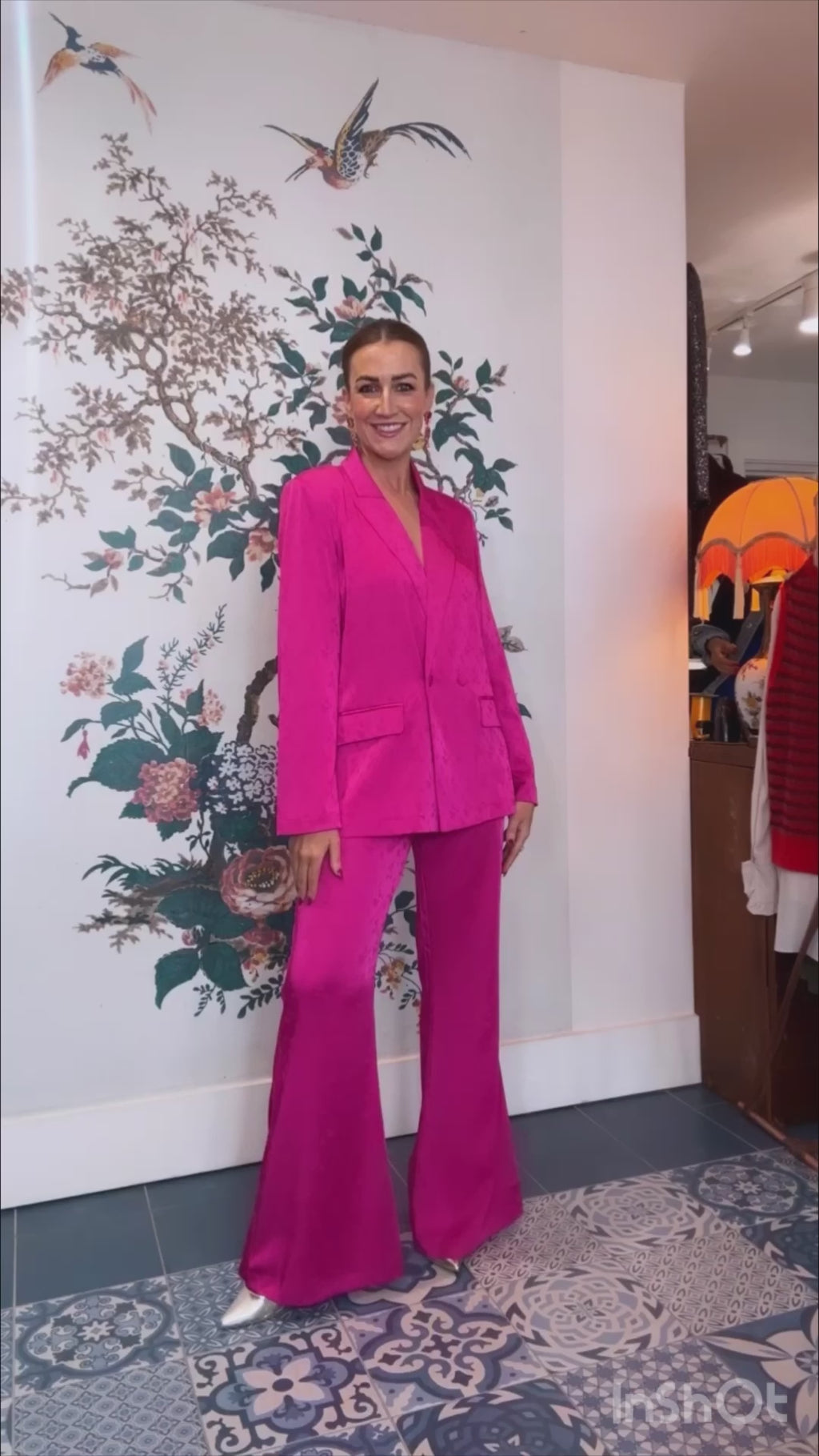 Wild Pony Cerise Pink Damask Blazer