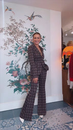 Ottod’Ame Navy & Brown Milano Print Blazer