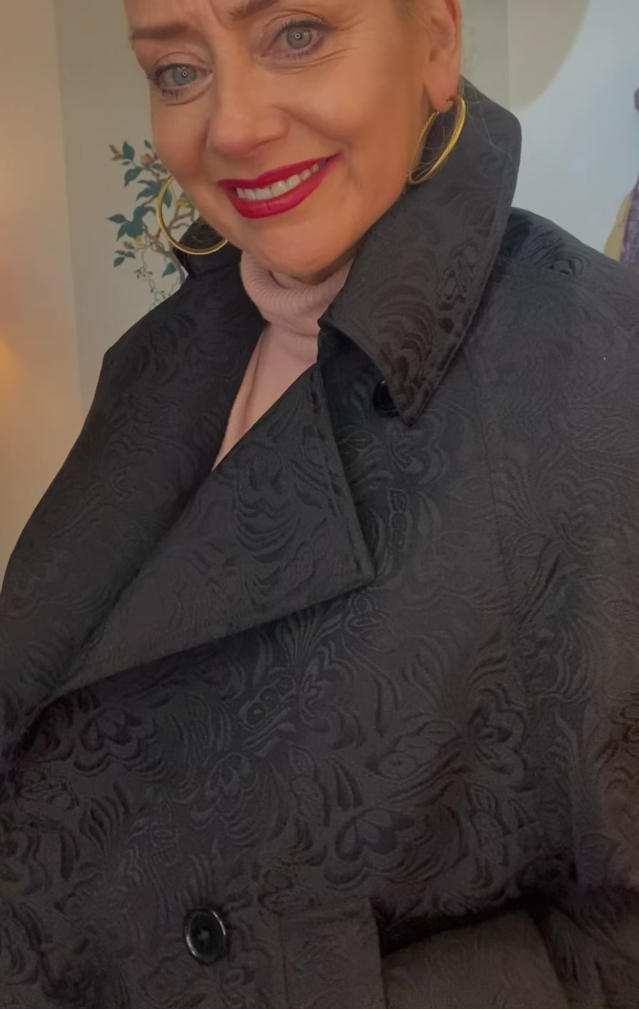 Essentiel Antwerp Black Embossed Jacquard Jacket