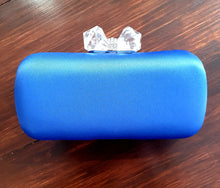 Load image into Gallery viewer, Bulaggi Blue Satin Clutch Bag
