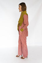 BEATRICE B PATCHWORK TROUSERS WITH SCRATCH PRINT