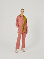 BEATRICE B PATCHWORK TROUSERS WITH SCRATCH PRINT