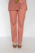 BEATRICE B PATCHWORK TROUSERS WITH SCRATCH PRINT