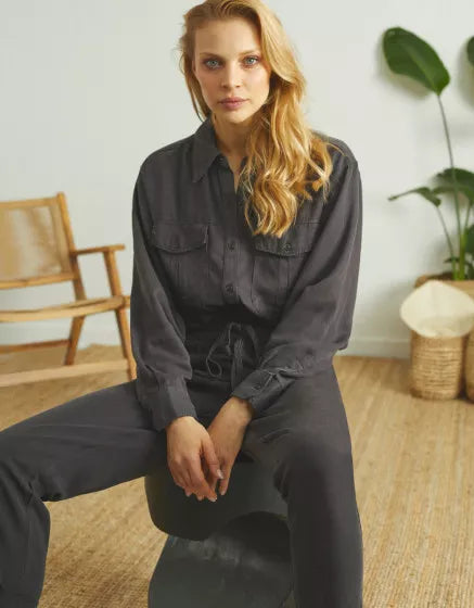 Reiko Slate Black Cargo Trousers