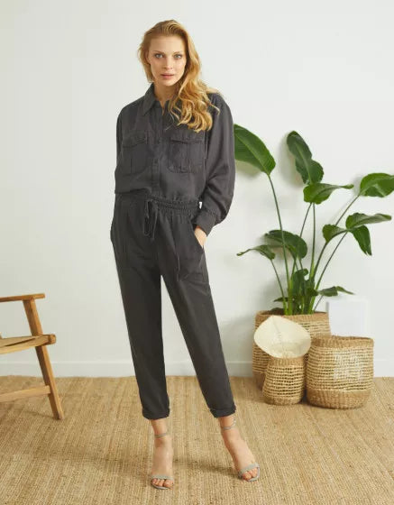 Reiko Slate Black Cargo Trousers