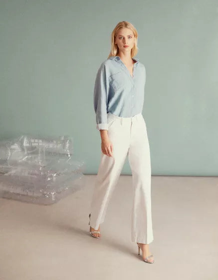 Reiko White Wide Leg Jeans