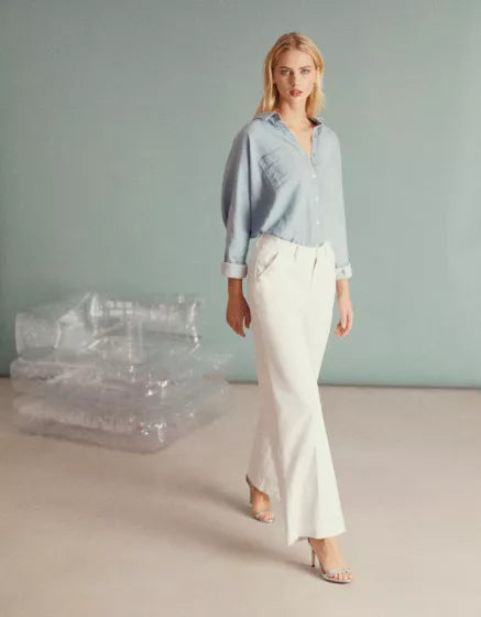 Reiko White Wide Leg Jeans