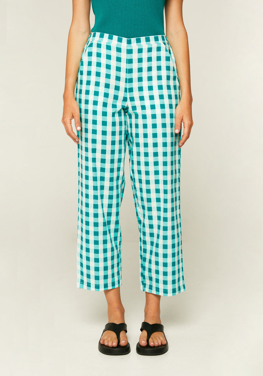 CF Turquoise Checkered Trousers