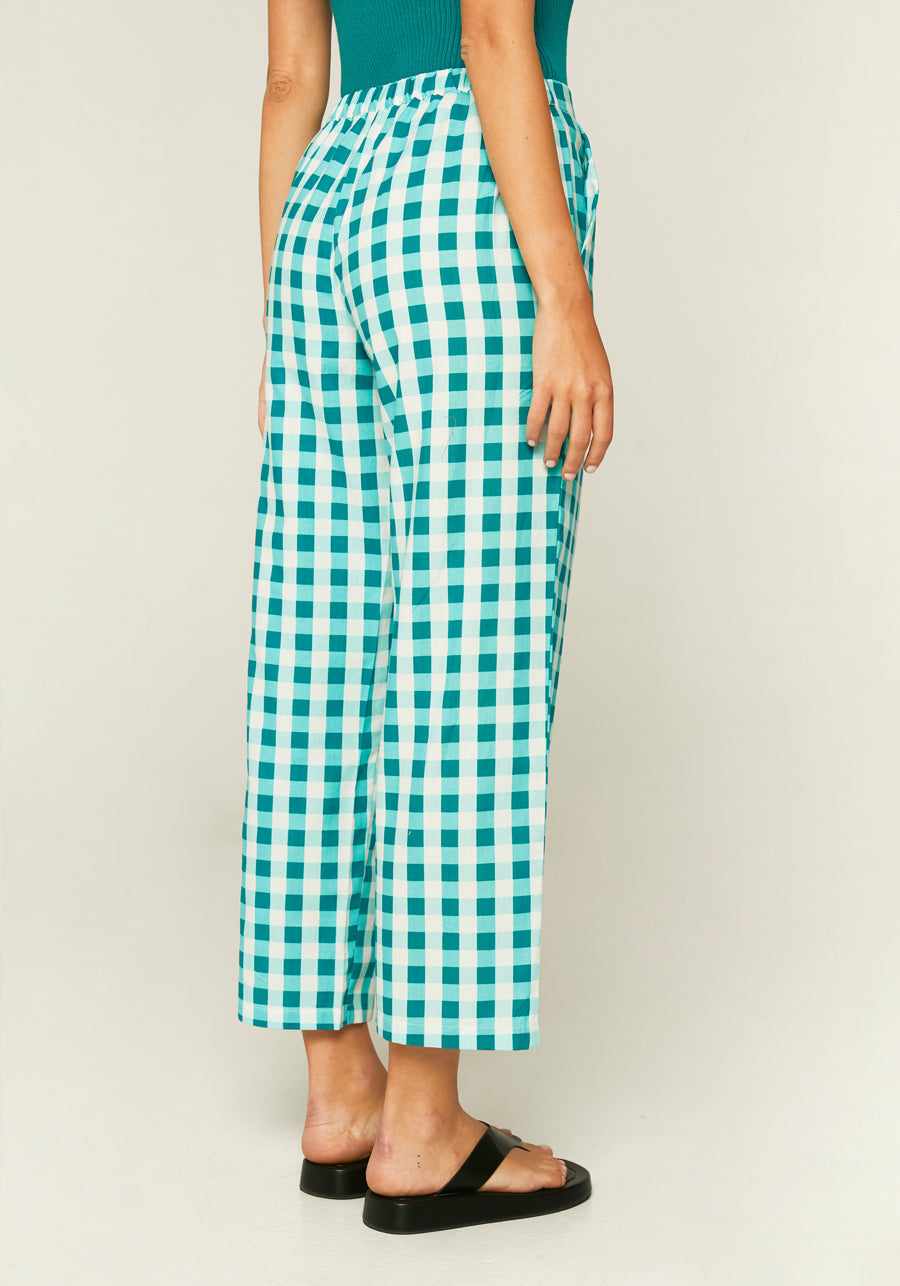 CF Turquoise Checkered Trousers
