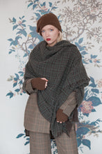Load image into Gallery viewer, Green &amp; Brown Wool Blanket Scarf
