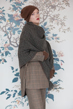 Green & Brown Wool Blanket Scarf