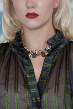 Load image into Gallery viewer, Ottodame Blouse with Ruffle and  Green Lurex
