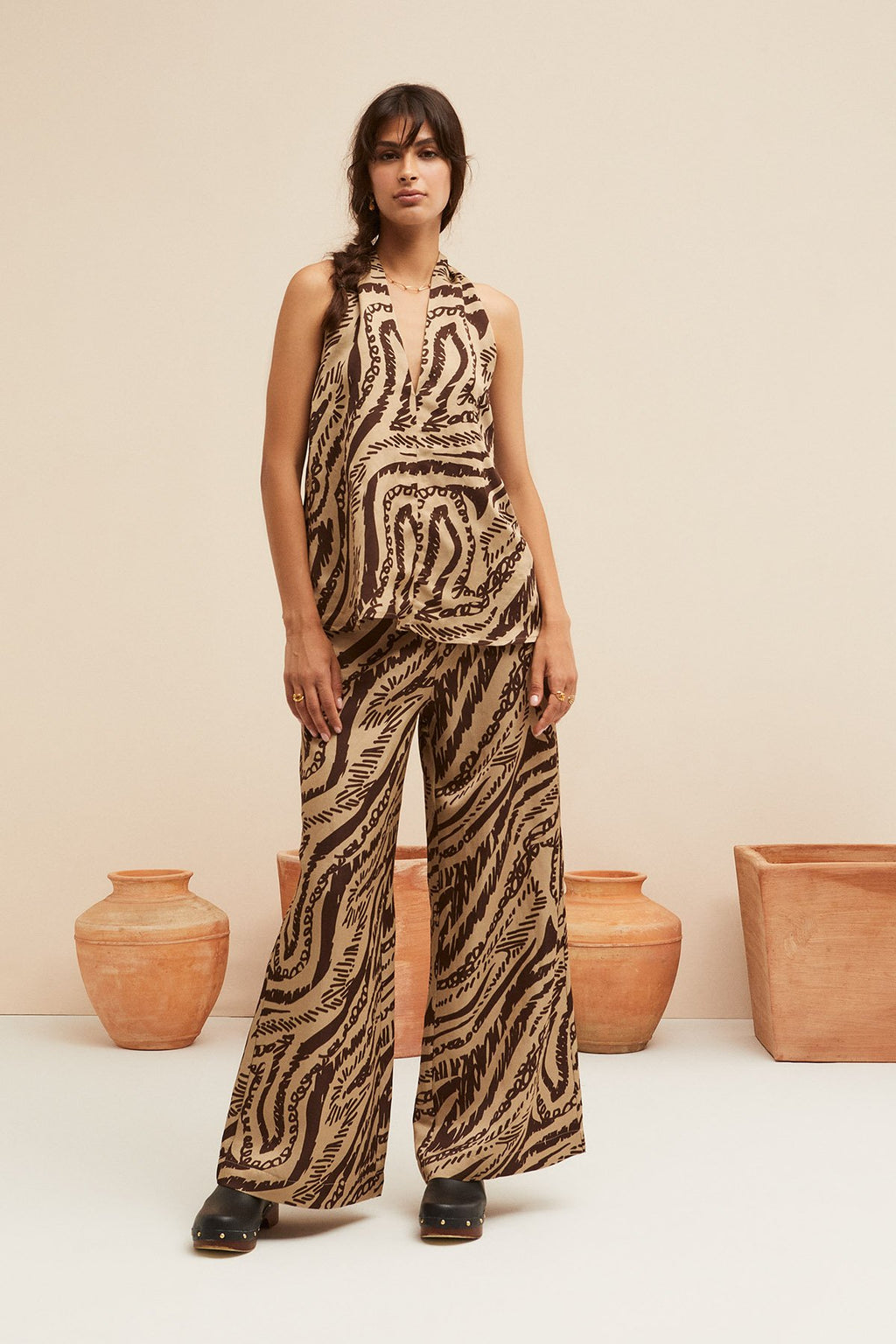 Ottodame  Safari Halter Neck Top