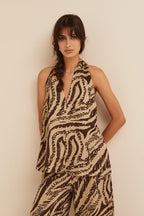 Ottodame  Safari Halter Neck Top