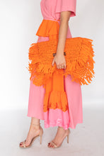Load image into Gallery viewer, Beatrice B Orange Raffia Clutch Bag
