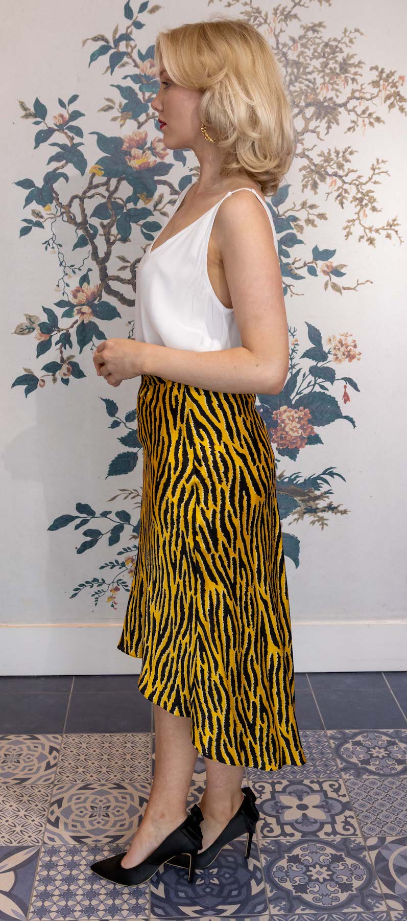 RDF Zebra Print Dip Hem Skirt