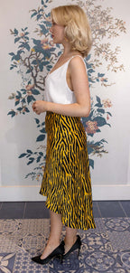 RDF Zebra Print Dip Hem Skirt