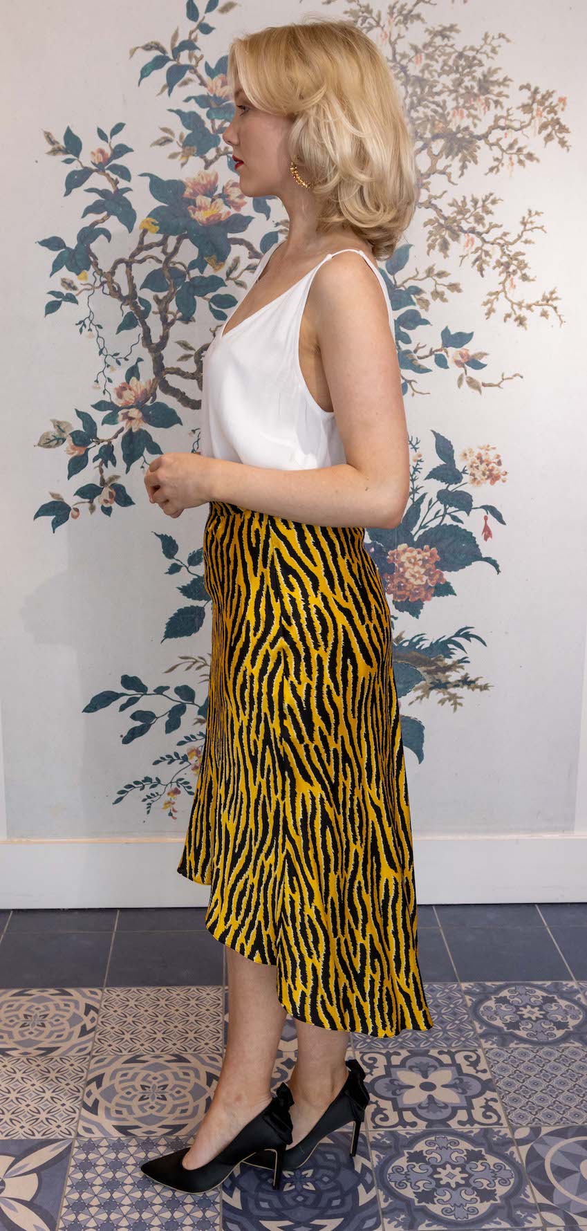 RDF Zebra Print Dip Hem Skirt