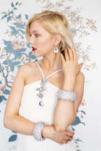 Load image into Gallery viewer, St. Erasmus Silver Swarovski Crystal Cuff Bracelet
