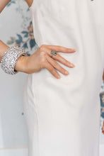 Load image into Gallery viewer, St. Erasmus Silver Swarovski Crystal Cuff Bracelet

