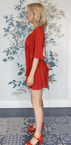 Ottod’Ame Desert Red Chiffon Playsuit