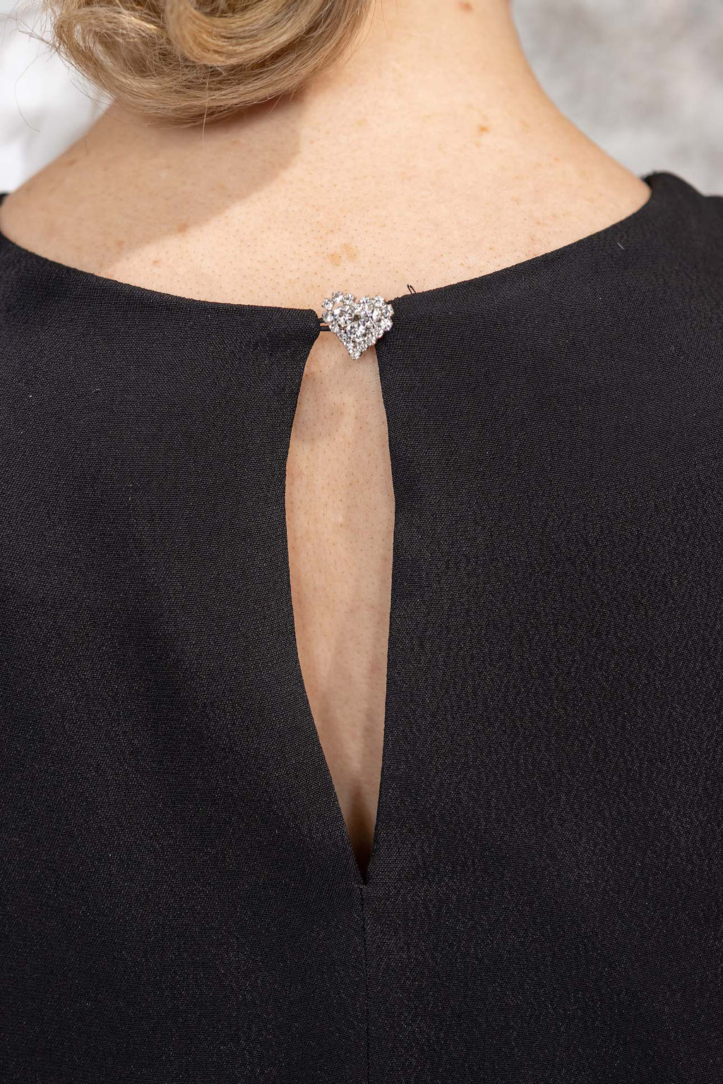 Cape Mini Dress in Black Crepe