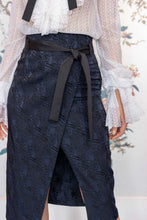 Load image into Gallery viewer, Beatrice B Navy &amp; Black Embossed Pencil Skirt
