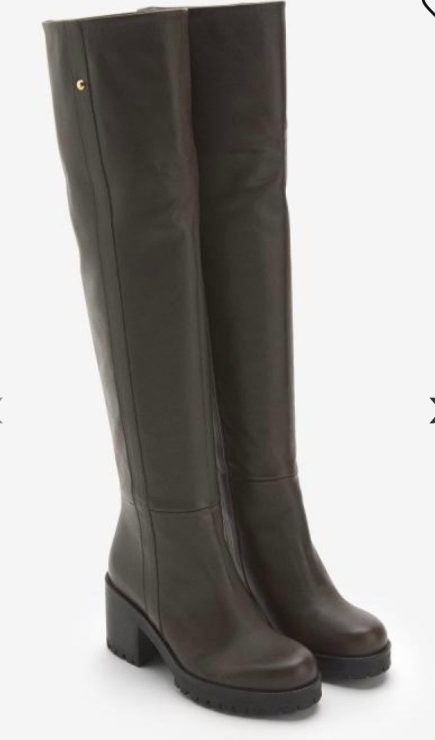 Ottodame Black Leather Over Knee Boots