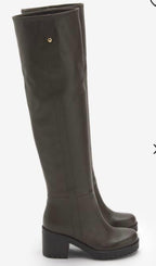 Ottodame Black Leather Over Knee Boots