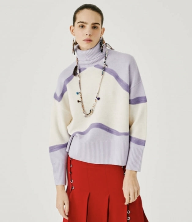 Beatrice B Lilac High Neck Sweater