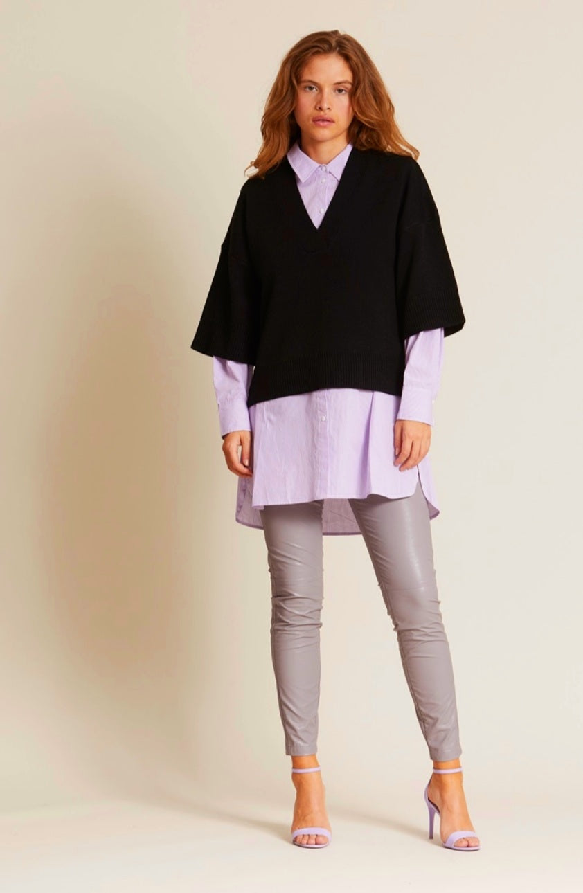 RDF Lilac Pinstripe Oversized Shirt