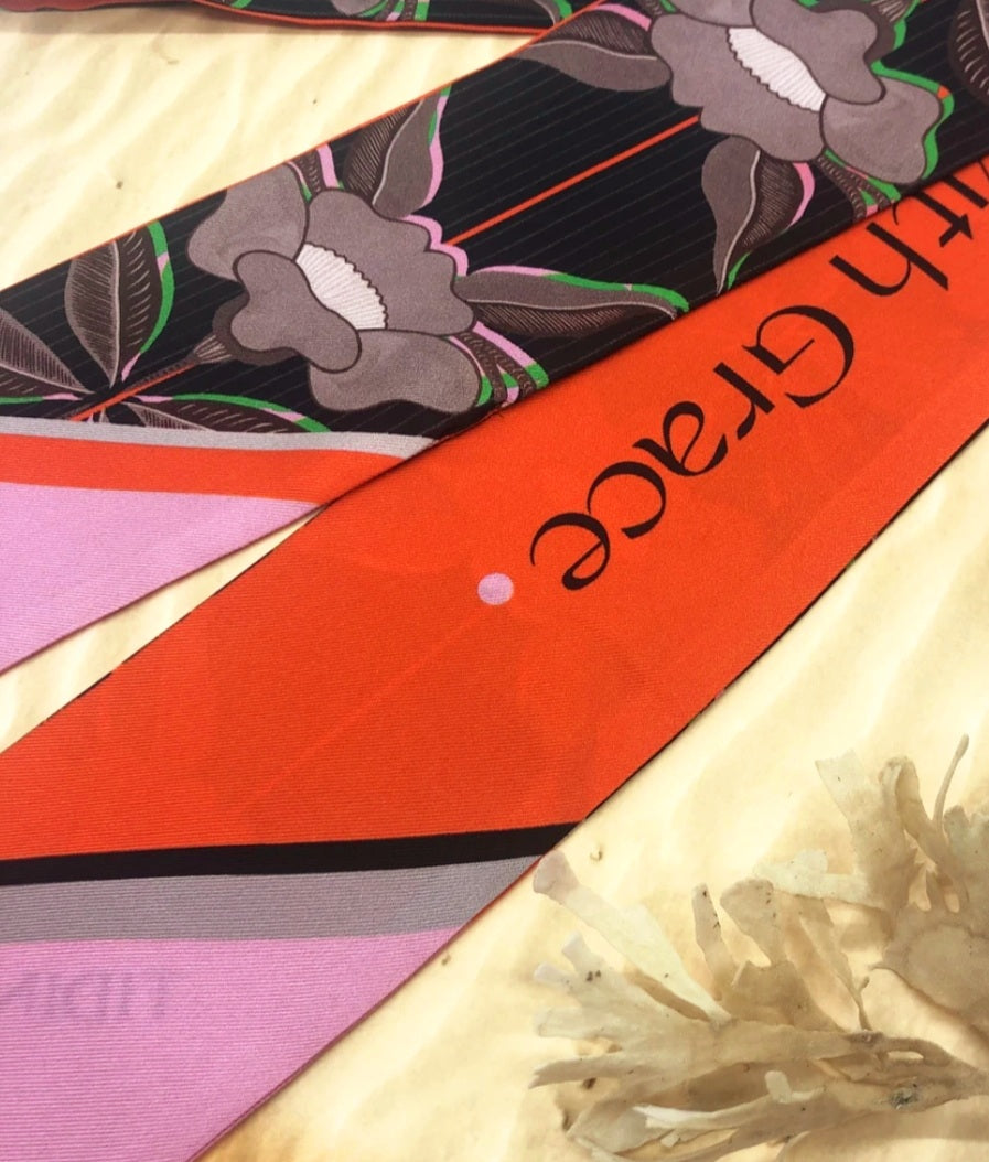 Tidings "Bloom With Grace" Silk Scarf