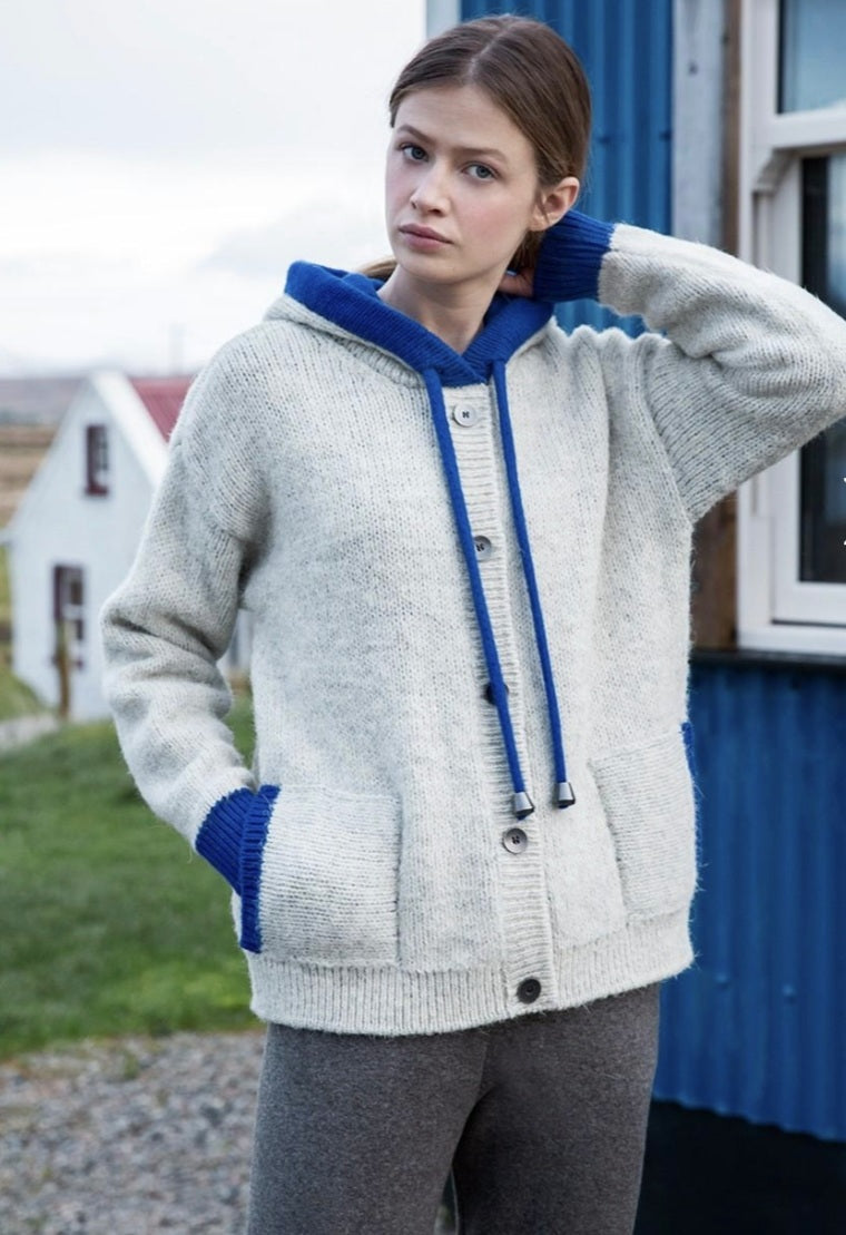 Fisherman Wool Hoodie Cardigan