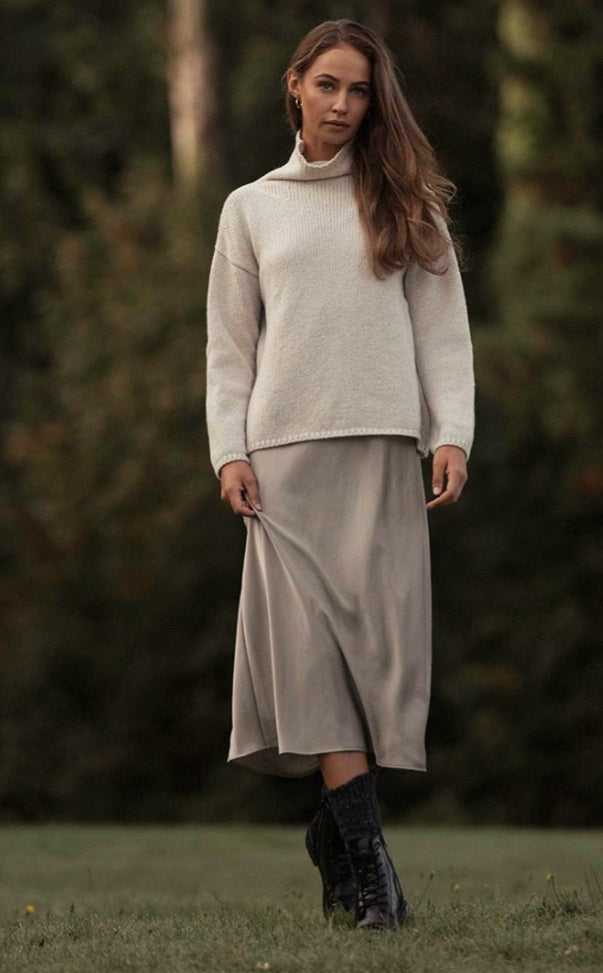 Fisherman Cream Funnel Neck Jumper