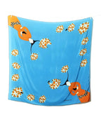 Jokamin Sky Blue and Orange Silk Scarf